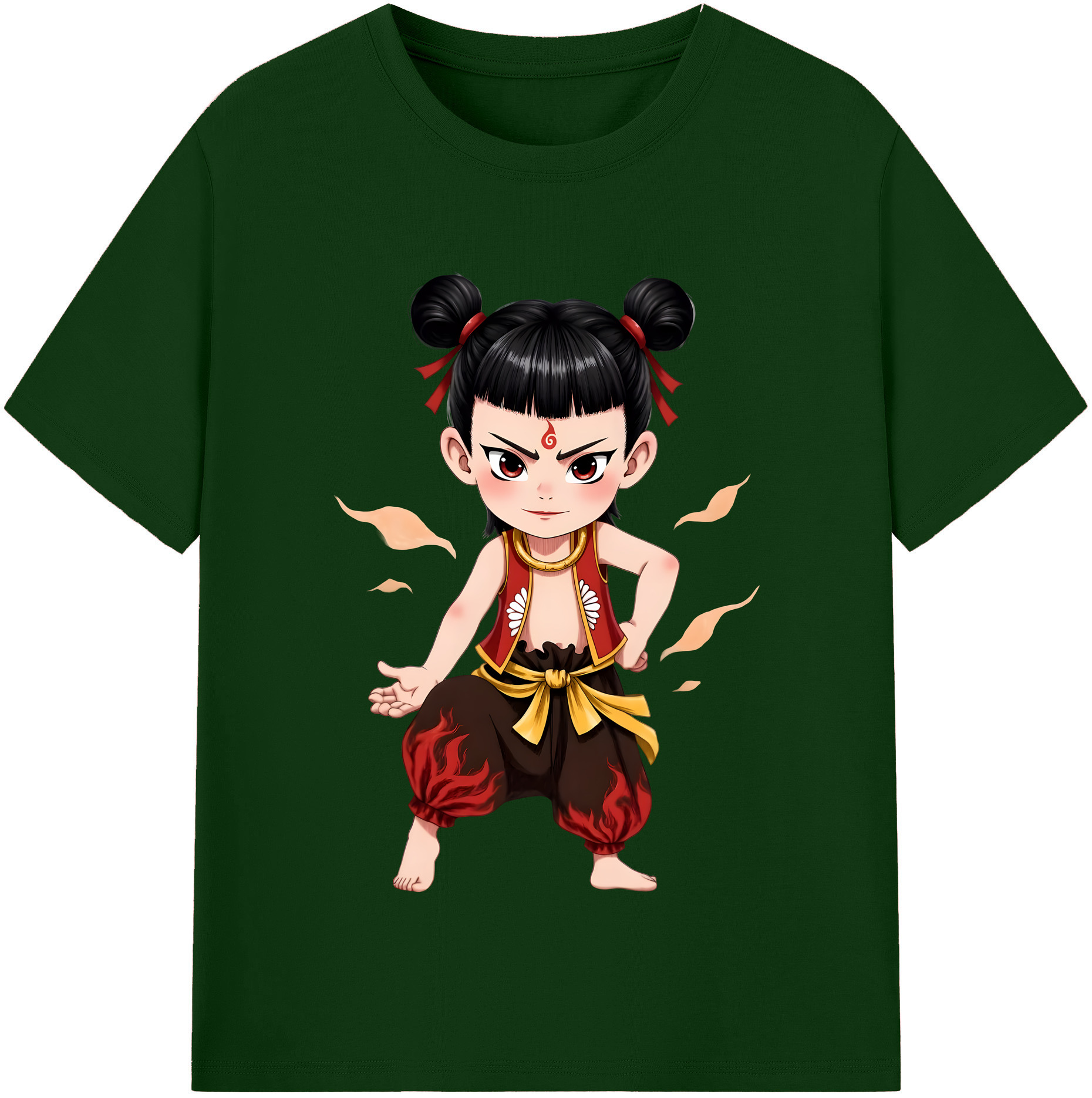 （画像用） Ne Zha 2 ナタ 魔童の大暴れ 綿100％半袖Tシャツ（フロントプリント）